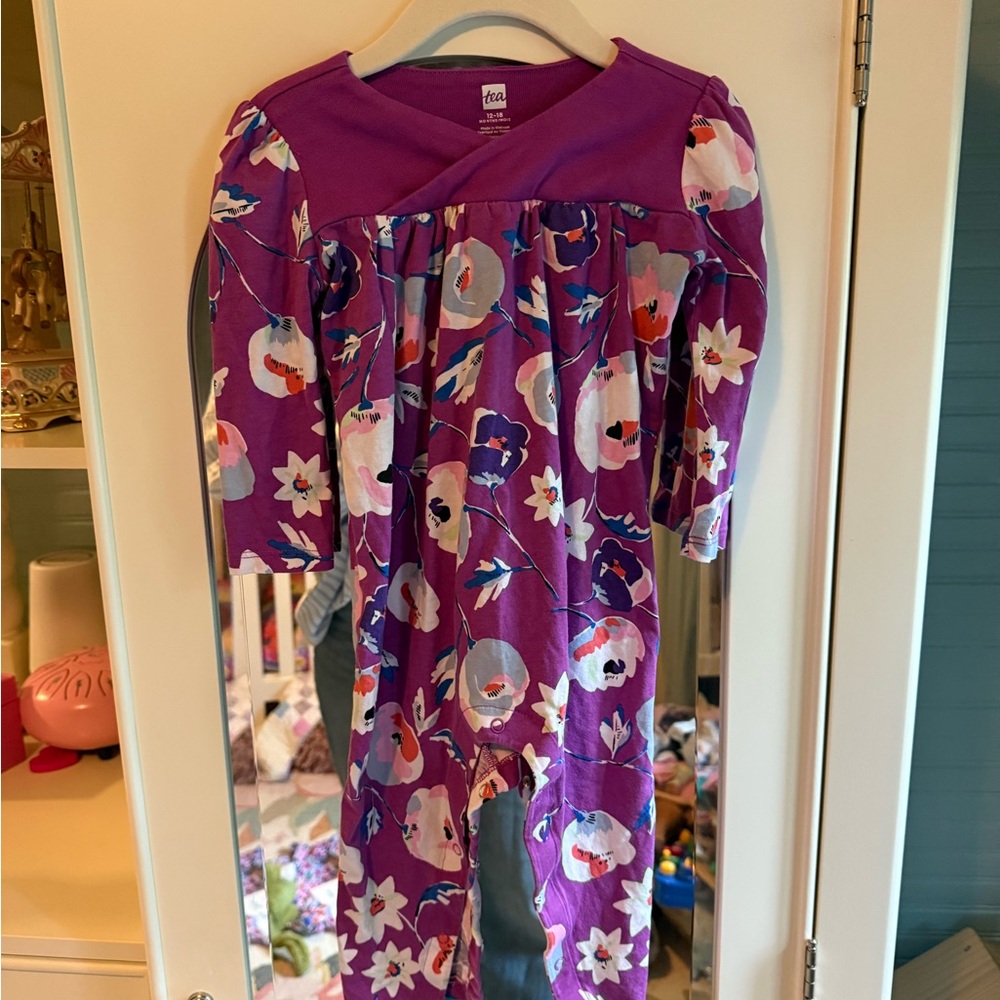 Floral Purple Baby Romper